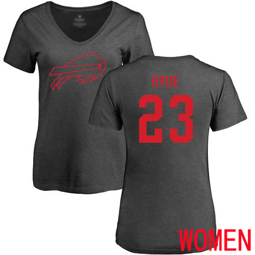 NFL Women Buffalo Bills #23 Micah Hyde Ash One Color T Shirt->nfl t-shirts->Sports Accessory